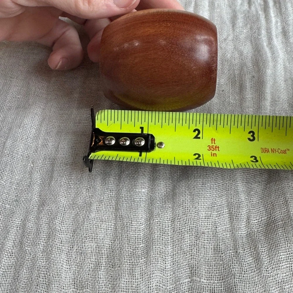 Carob Wood Holder '97 Small Vessel‎ Trinket Dish Vase Bud Bowl Signed